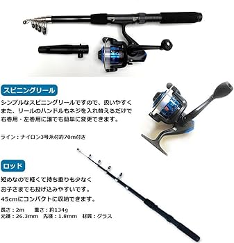 釣具セット Amazon | SPEEDMARK スピニング ロッド ＆ リール 釣竿セット